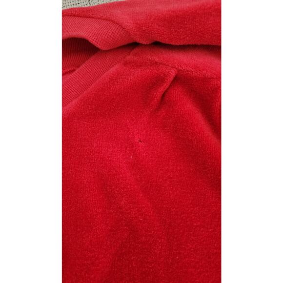 Vintage Max Hurn Red V- Neck Long Sleeve Pullover Velour Blouse Women's Size 12 - Picture 12 of 13